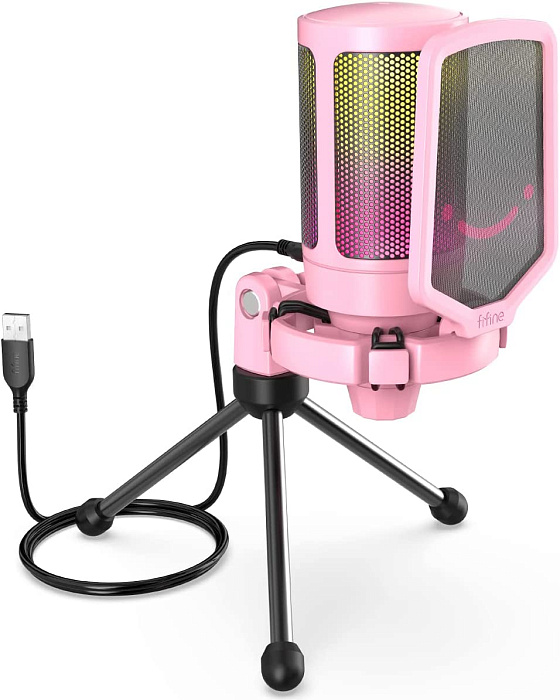 Конденсаторный USB-микрофон Fifine AmpliGame A6V (Pink) 1204756